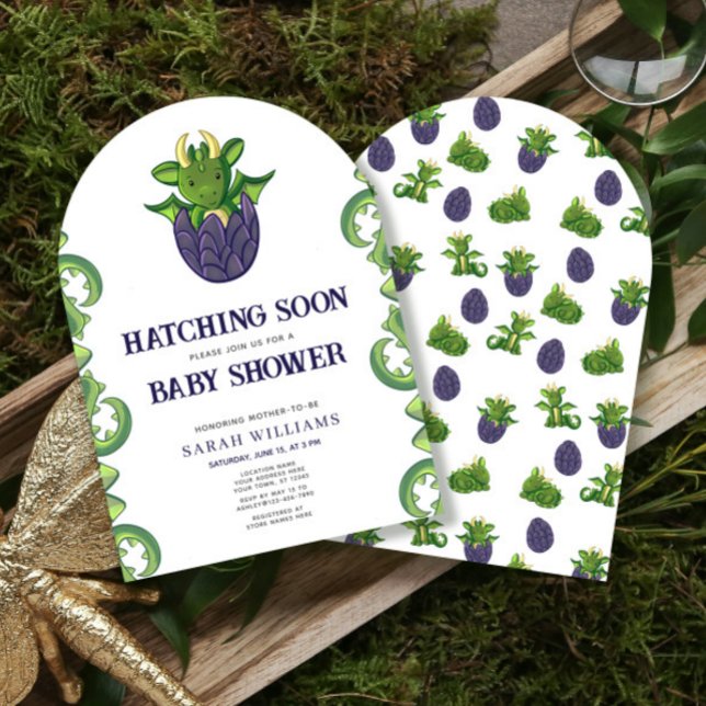 Dragon Gender Neutral Hatching Soon Baby Shower Inbjudningar (Skapare uppladdad)