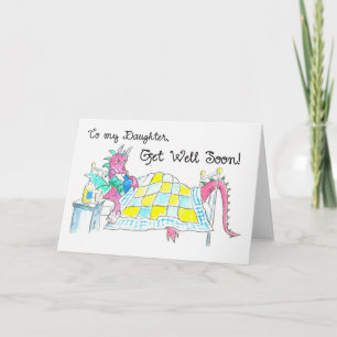 Dragon Get well Card för dotter Kort