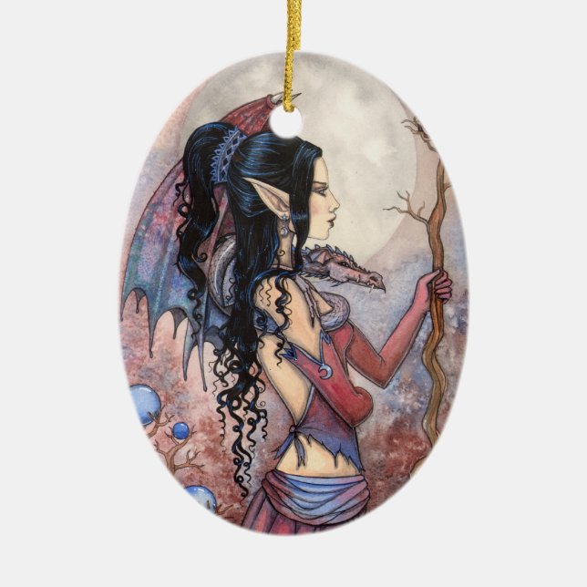 Dragon Girl Fantasy Art Ornament (Framsidan)