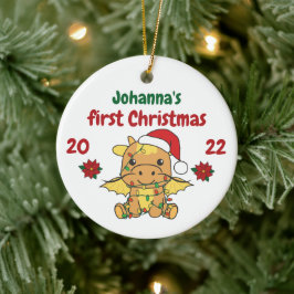 Dragon God Babys första jul Julgransprydnad Keramik
