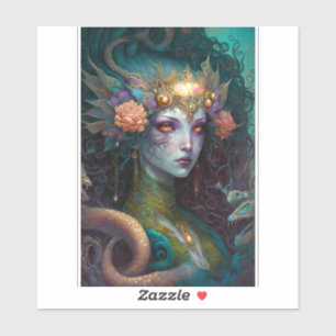 Dragon Goddess Queen Fantasy Art Klistermärken