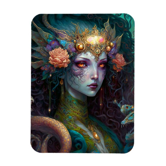 Dragon Goddess Queen Fantasy Art Magnet (Vertikal)