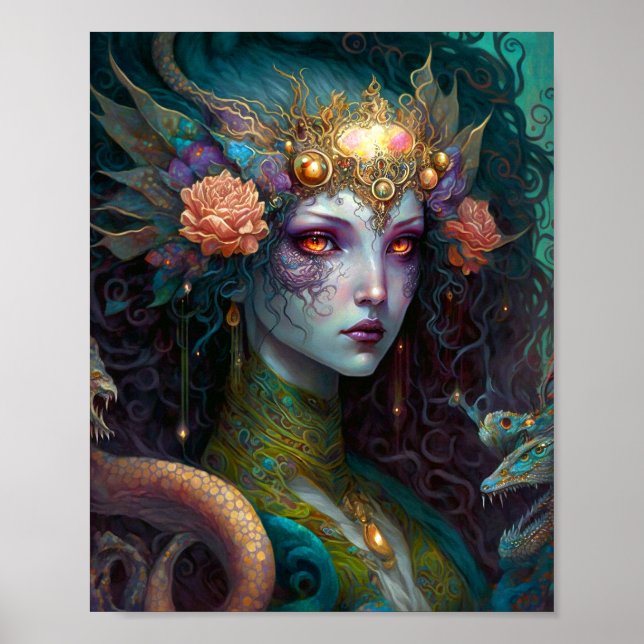 Dragon Goddess Queen Fantasy Art Poster (Framsidan)