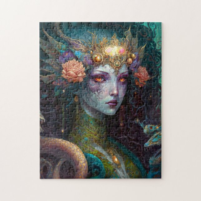 Dragon Goddess Queen Fantasy Art Pussel (Vertikal)