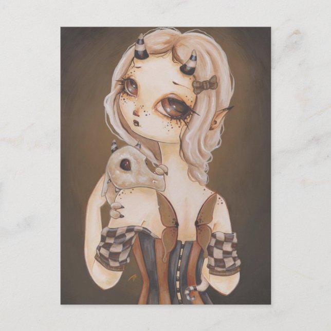 Dragon gothéfairy fantasy art vycard vykort (Framsida)