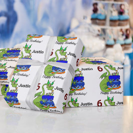 Dragon Grattis på födelsedagen Boy's Personalize G Presentpapper