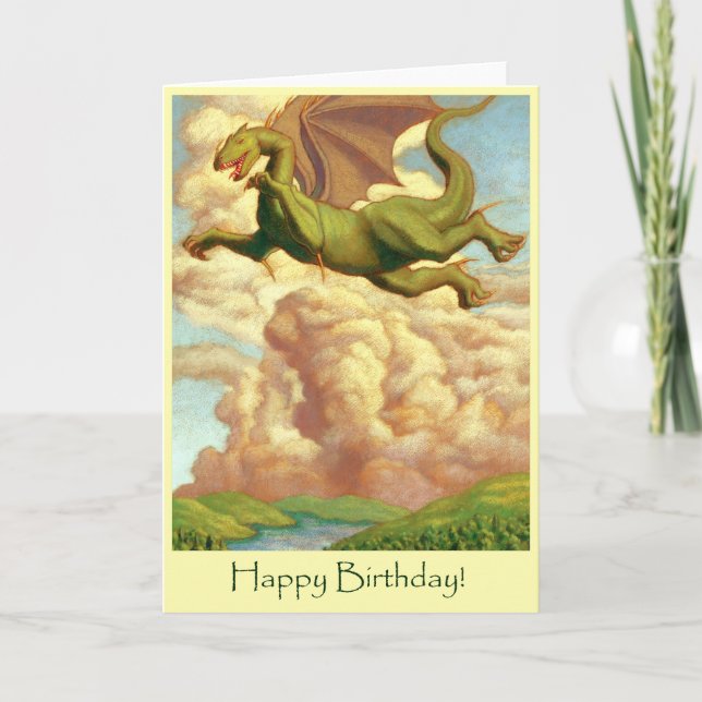 Dragon Grattis på födelsedagen Card Kort (Framsida)