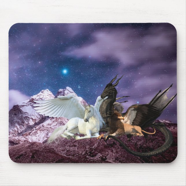 Dragon Griffin Pegasus Unicorn Fantasy Musmatta (Framsidan)