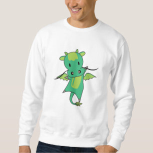 Dragon Grönt Fairy Tale Cute Animals För barn Lång Ärmad Tröja