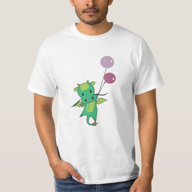 Dragon Grönt Fairy Tale Cute Animals För barn T Shirt (Framsida)