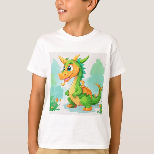 Dragon grönt-grafik t shirt (Framsida)