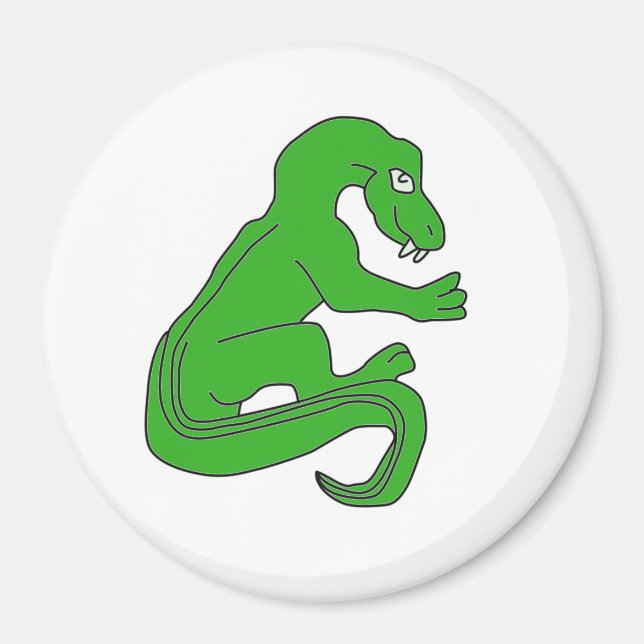 Dragon, grönt magnet (Framsidan)