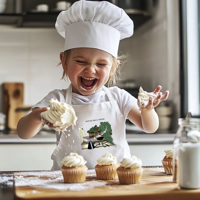 Dragon Grönt Sleft Bokar Barnförkläde (Skapare uppladdad)
