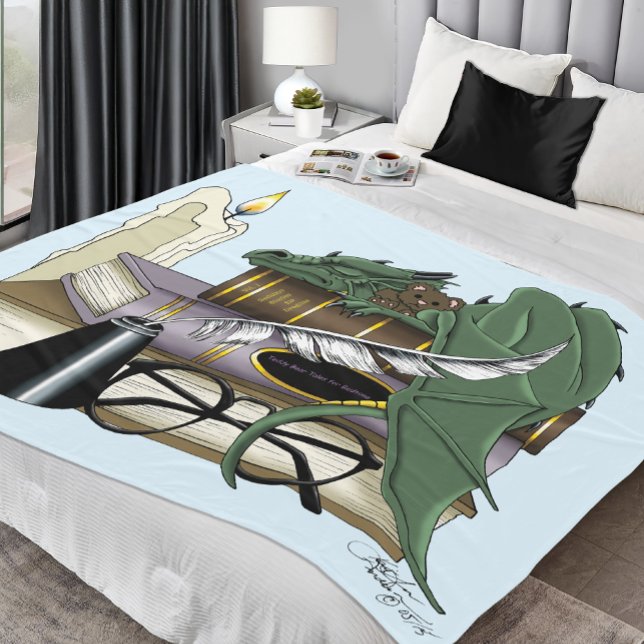 Dragon Grönt Sleft Bokar Fleecefilt (Skapare uppladdad)
