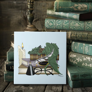 Dragon Grönt Sleft Bokar Kakelplatta