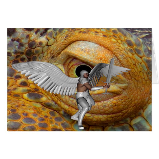 Dragon Guardian Hälsningskort (Framsidan Horizontal)