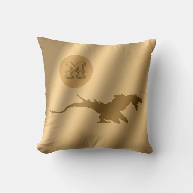 Dragon Guld Luxury Monogram Kudde (Framsida)