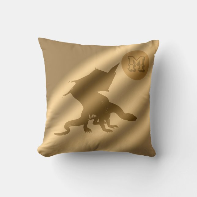 Dragon Guld Luxury Monogram Kudde (Framsida)