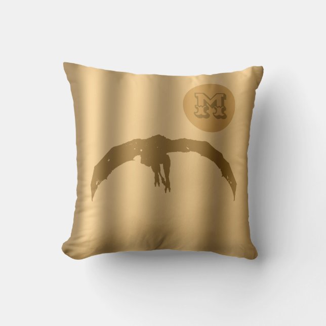 Dragon Guld Luxury Monogram Kudde (Framsida)