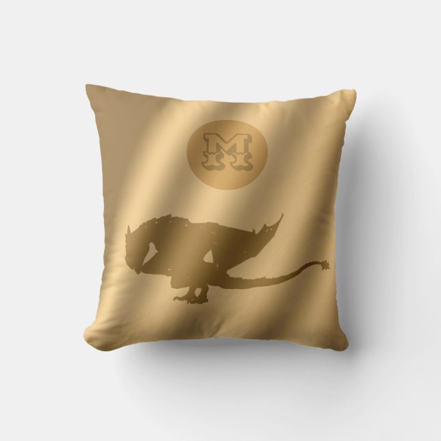 Dragon Guld Luxury Monogram Kudde (Framsida)