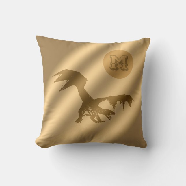 Dragon Guld Luxury Monogram Kudde (Framsida)