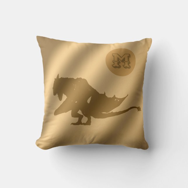 Dragon Guld Luxury Monogram Kudde (Framsida)