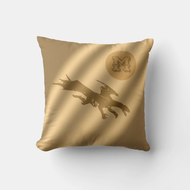 Dragon Guld Luxury Monogram Kudde (Framsida)
