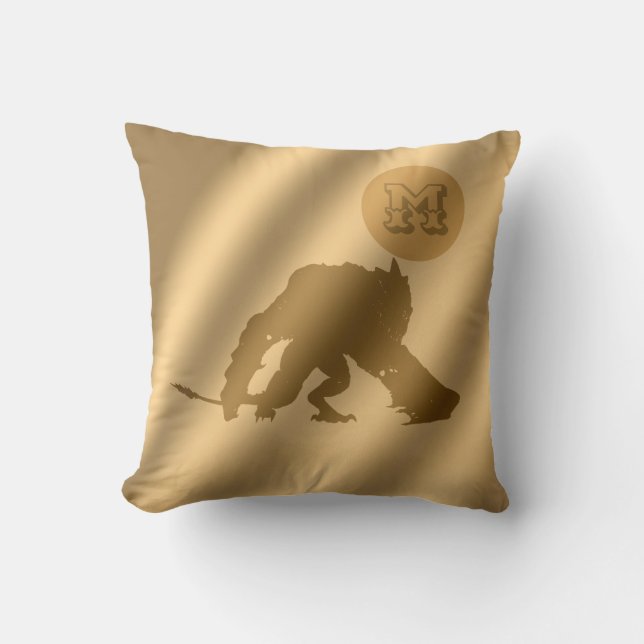 Dragon Guld Luxury Monogram Kudde (Framsida)