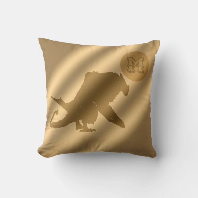 Dragon Guld Luxury Monogram Kudde (Framsida)