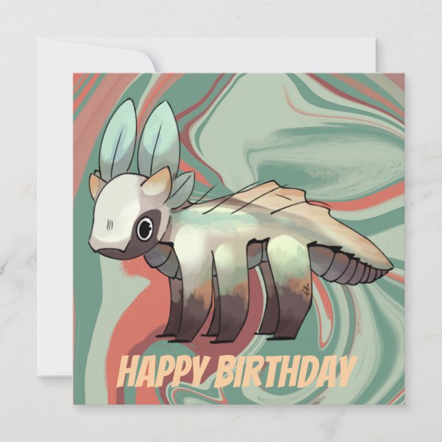 Dragon, Happy Birthday Kort (Framsida)