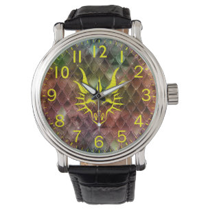 Dragon Head & Colorful Dragon Scales Watch Armbandsur