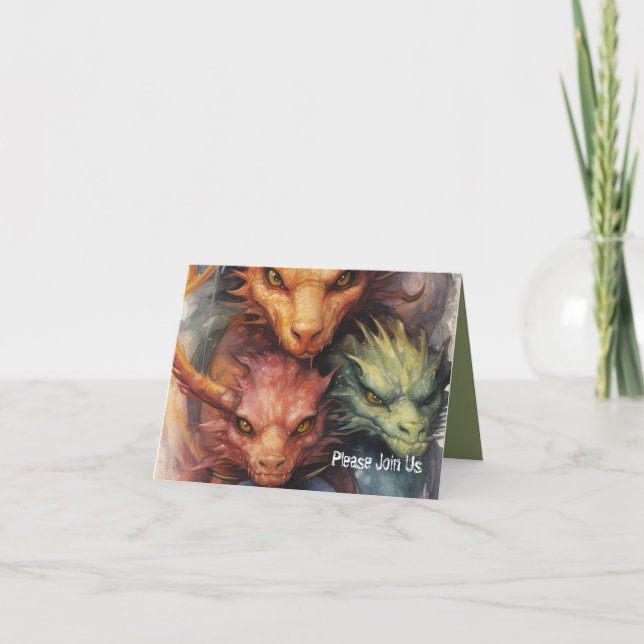 Dragon Head Friends Gamer Party Inbjudan (Framsida)