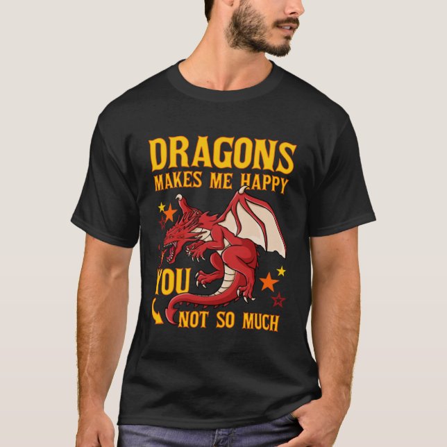 Dragon Head Funny Cute Fantasy Creature Pullover H T Shirt (Framsida)