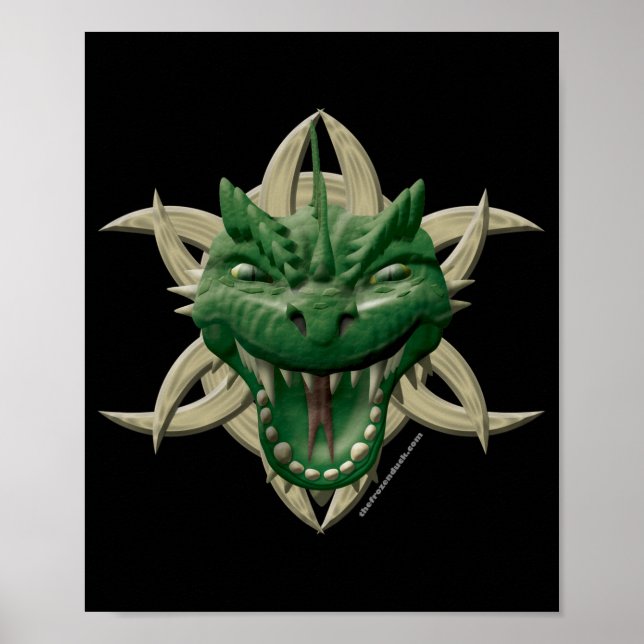 Dragon Head - Grönt Poster (Framsidan)