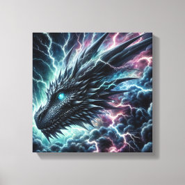 Dragon Head in a Thunderstorm with Lightning Canvastryck