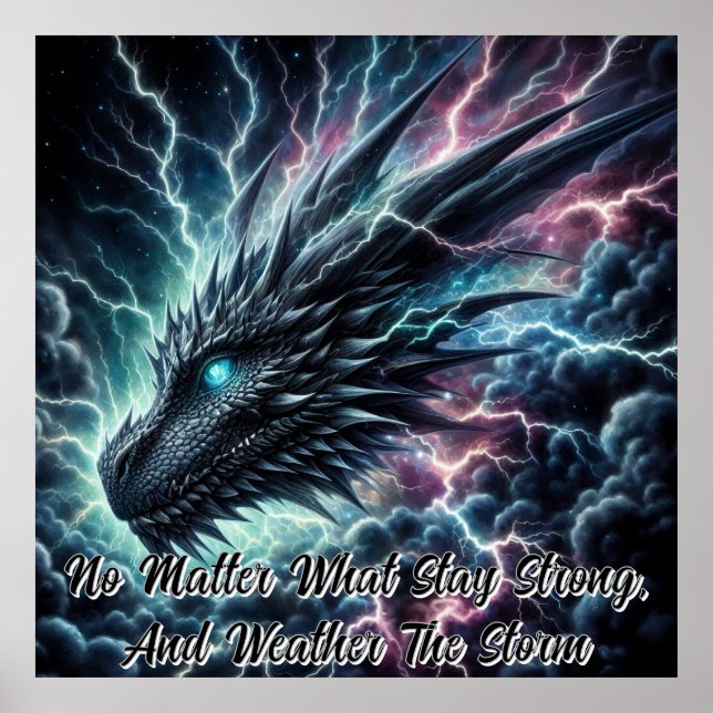 Dragon Head in a Thunderstorm with Lightning Poster (Framsidan)