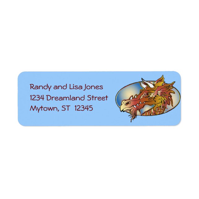 Dragon Head Label Returadress Etikett (Framsidan)
