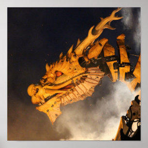 Dragon Head Red Öga Poster