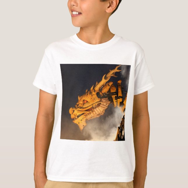 Dragon Head Red Öga T Shirt (Framsida)