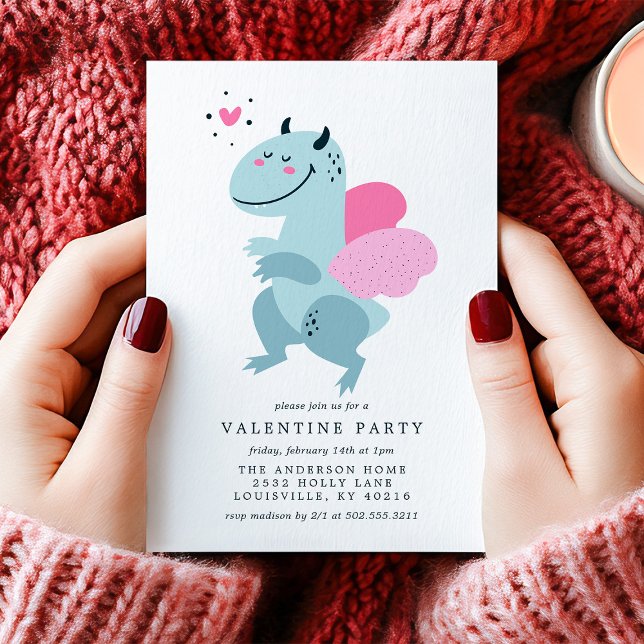 Dragon Heart Cute Valentine Party Inbjudningar (Skapare uppladdad)