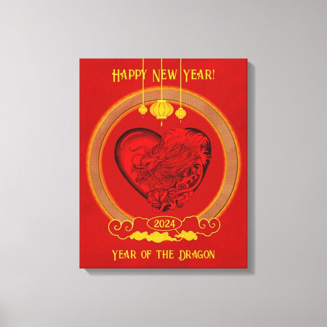 Dragon Heart , Dragens år Canvastryck (Framsida)