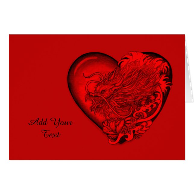 Dragon Heart Hälsningskort (Framsidan Horizontal)