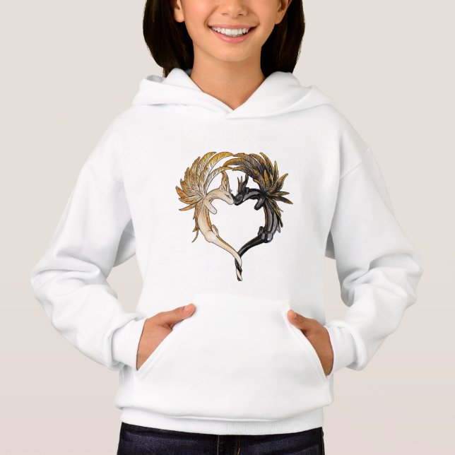 Dragon Heart Kids Hoodie T Shirt (Framsida)