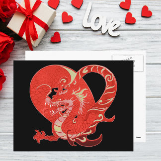 Dragon Heart Valentine Helg Vykort