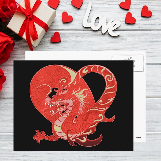 Dragon Heart Valentine Helg Vykort (Dragon Heart Valentine Holiday Postcard)