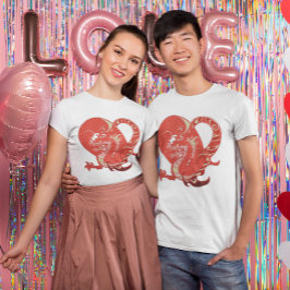 Dragon Heart Valentine Light Färgad Unisex T-shirt