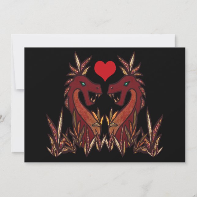 Dragon Hearts Valentines day Card Julkort (Framsida)