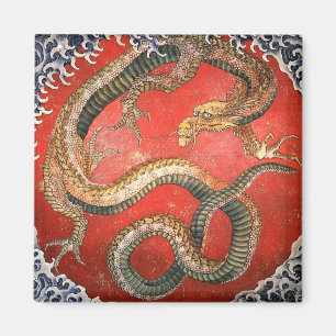 Dragon, Hokusai Japansk Fine Art Magnet