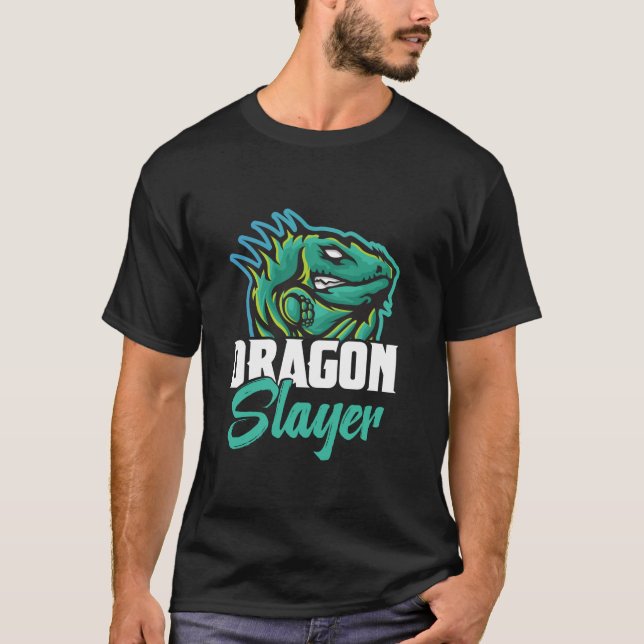 Dragon Hunter Reptile Hunting Gear Lizard Iguana H T Shirt (Framsida)
