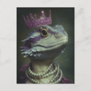 Dragon i Lila Krona och Pearls Vykort